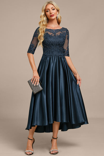 Robe Dentelle Élégante Marine - gallery 4