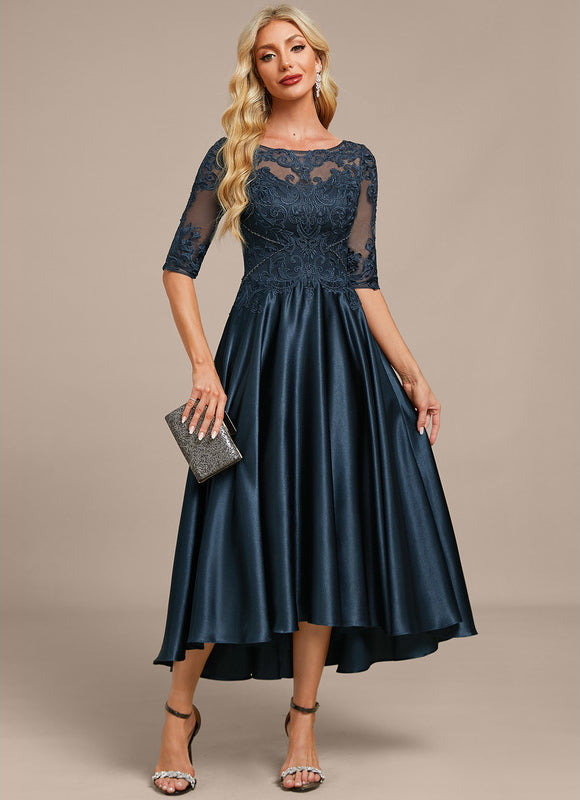 Robe Dentelle Élégante Marine - gallery 4