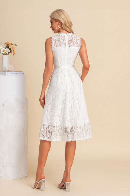 Robe Blanche Dentelle Romantique - gallery 2