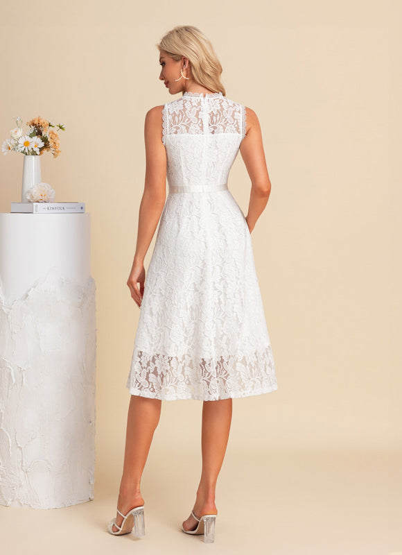 Robe Blanche Dentelle Romantique - gallery 2