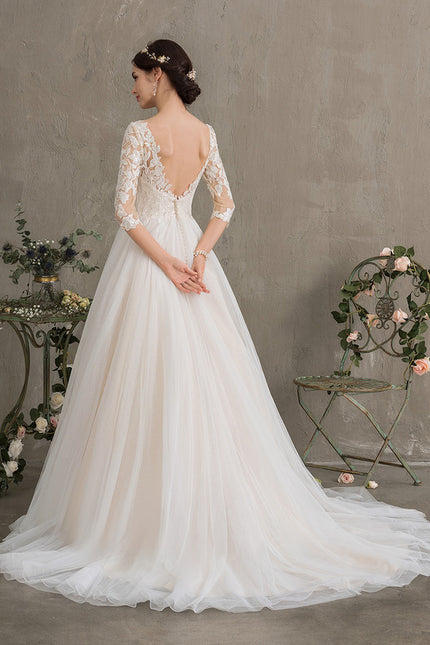 Robe Dentelle A-Line Élégante - gallery 7