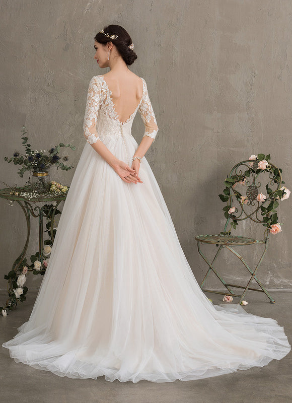 Robe Dentelle A-Line Élégante - gallery 7