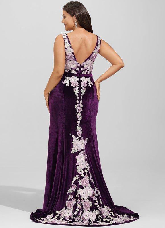 Robe Dentelle Velours Floral - gallery 8