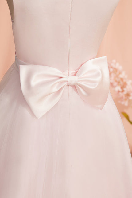Robe Dentelle Fille Satinée Rose - gallery 5