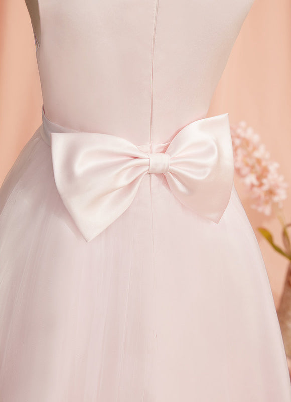Robe Dentelle Fille Satinée Rose - gallery 5
