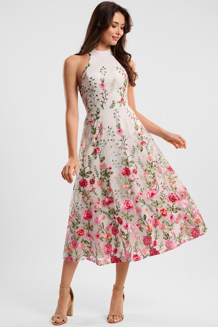 Robe Dentelle Cocktail Florale - gallery 4