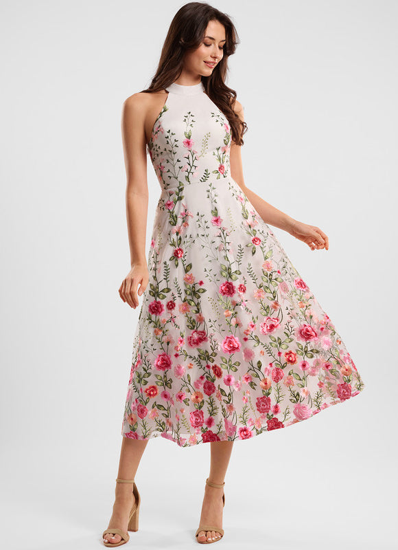 Robe Dentelle Cocktail Florale - gallery 4
