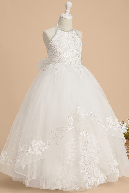 Robe Dentelle Nuptiale Tulle Enfant - gallery 2