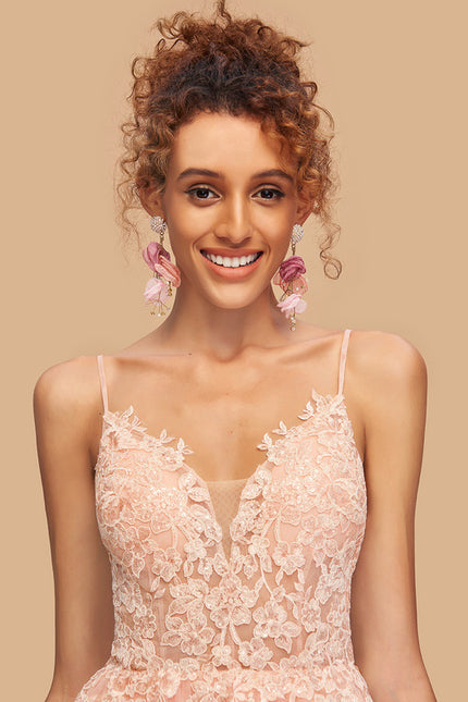 Robe Dentelle Courte Tulle Floral - gallery 4