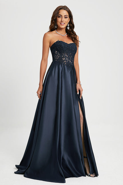 Robe Dentelle De Soirée Élégante - gallery 1