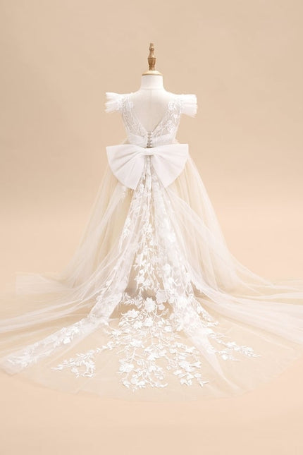 Robe Dentelle Nuageuse Élégante - gallery 1