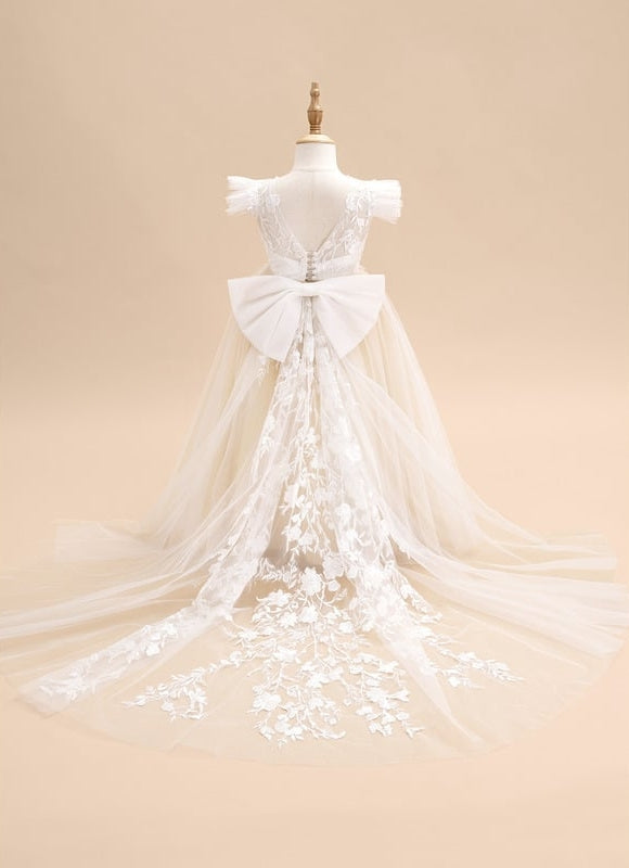 Robe Dentelle Nuageuse Élégante - gallery 1