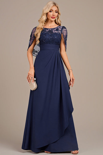 Robe Dentelle Élégante Bleu Nuit - gallery 3