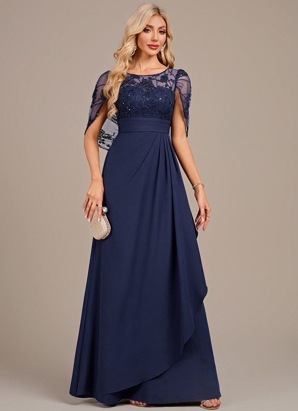 Robe Dentelle Élégante Bleu Nuit - gallery 3