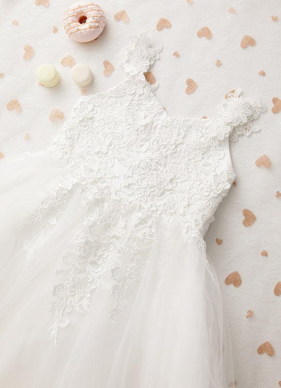 Robe Dentelle Enfant Tulle Floral - gallery 7