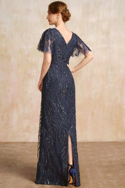 Robe Dentelle Longue Scintillante - gallery 6