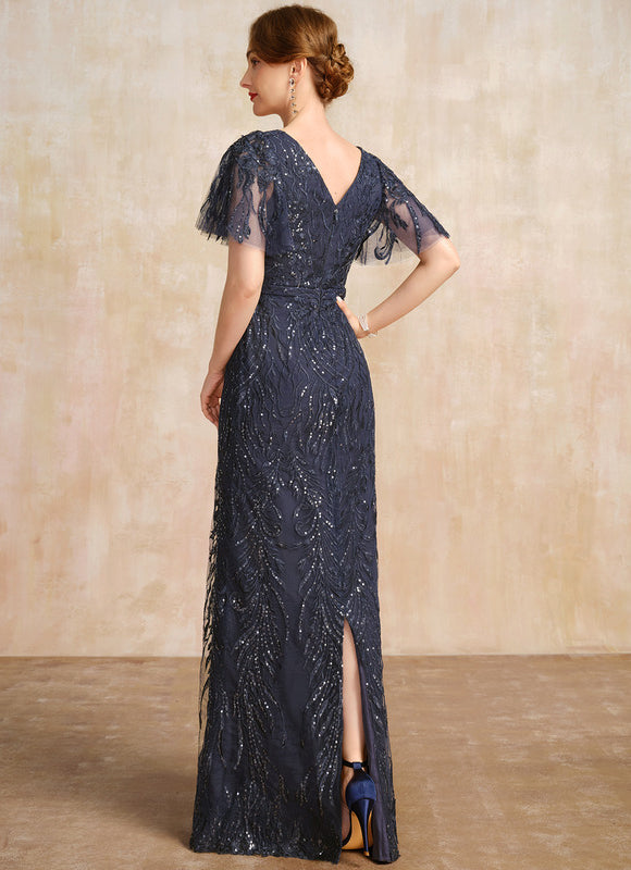 Robe Dentelle Longue Scintillante - gallery 6