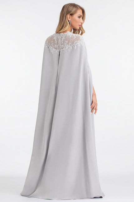 Robe Dentelle Grise Capée - gallery 3