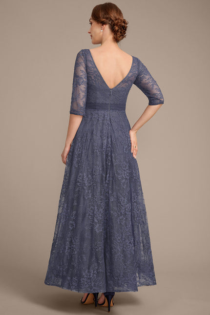 Robe Dentelle En Dentelle Bleu - gallery 6