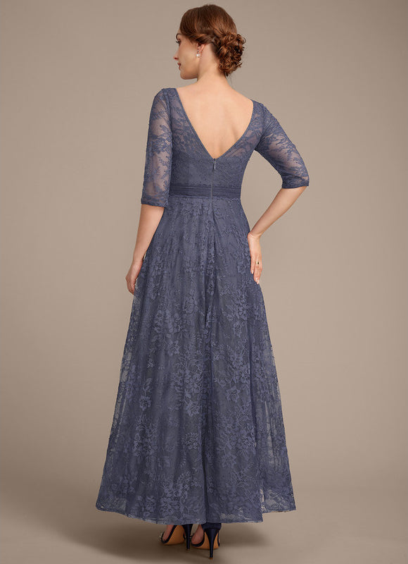 Robe Dentelle En Dentelle Bleu - gallery 6