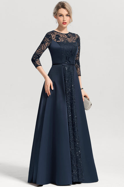 Robe Dentelle Satin Étoilé - gallery 1