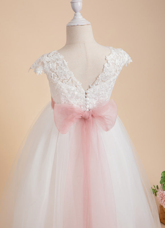 Robe Dentelle Enfant Satinée - gallery 3