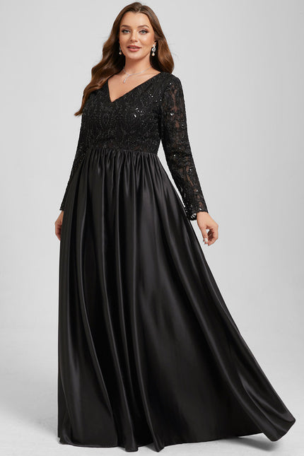 Robe Dentelle Noire Satinée - gallery 7