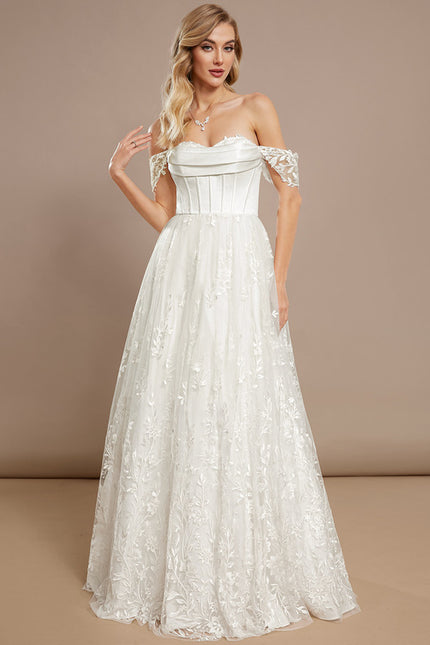 Robe Dentelle Satinée Florale - gallery 2