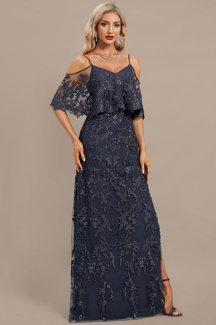 Robe Dentelle Marine Brodée - gallery 5