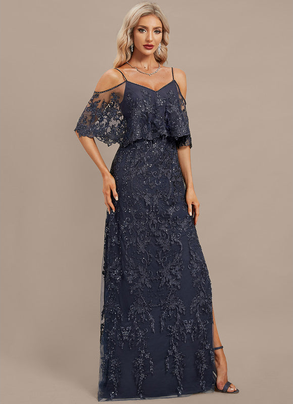Robe Dentelle Marine Brodée - gallery 5