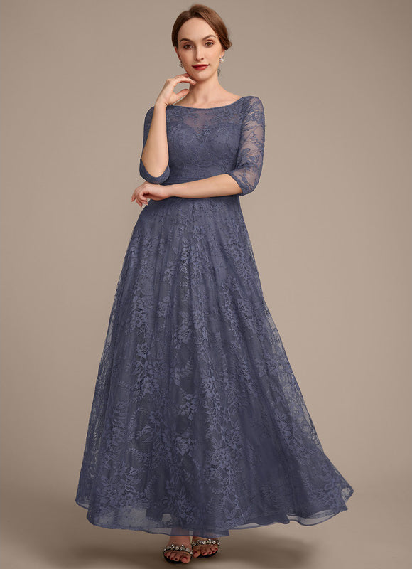 Robe Dentelle En Dentelle Bleu - gallery 2
