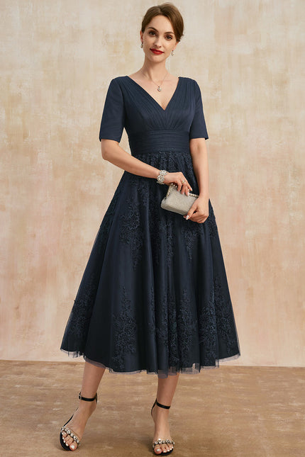 Robe Dentelle Marine Élégante