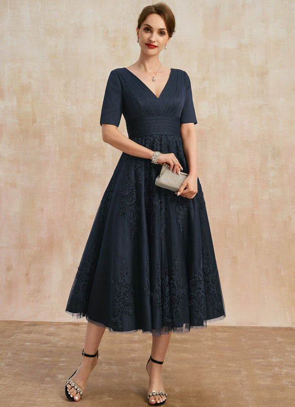 Robe Dentelle Marine Élégante