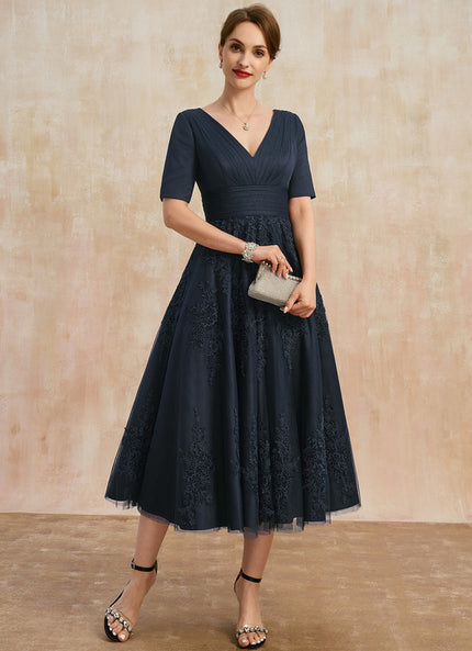 Robe Dentelle Marine Élégante