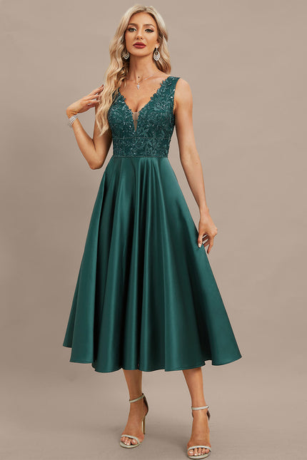 Robe Dentelle Satinée Élégante - gallery 4