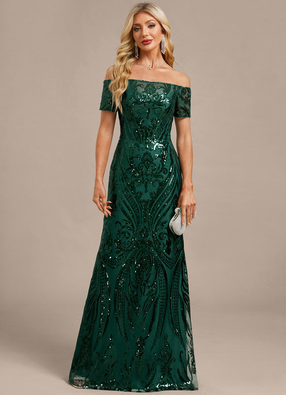 Robe Dentelle Émeraude Scintillante