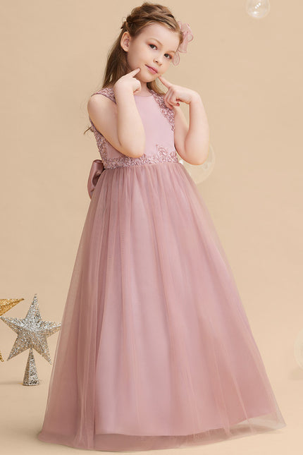 Robe Dentelle Fille Rose Élégante - gallery 3