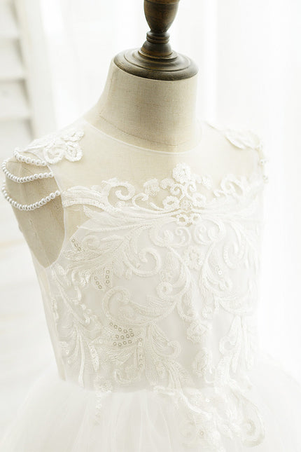 Robe Dentelle Évasée Blanche - gallery 3