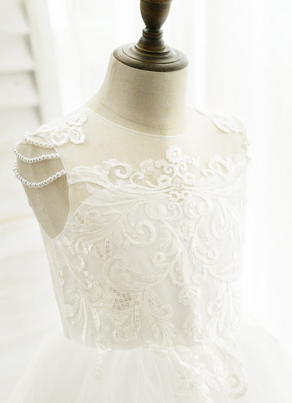 Robe Dentelle Évasée Blanche - gallery 3
