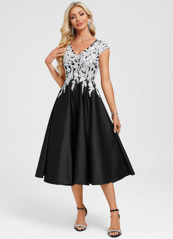 Robe Trapèze Dentelle - gallery 1