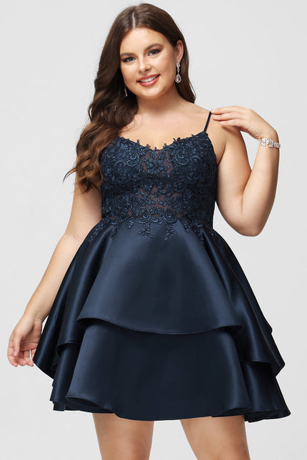 Robe Dentelle Satin À Volants - gallery 9