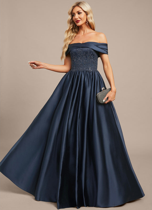 Robe Dentelle Satinée Évasée - gallery 3