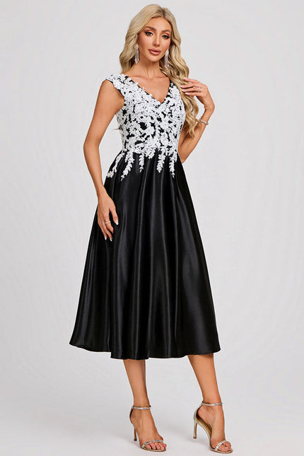 Robe Dentelle Satin Contrastée - gallery 3