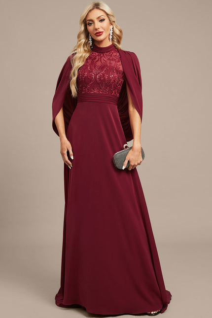 Robe Dentelle Soirée Col Haut - gallery 2