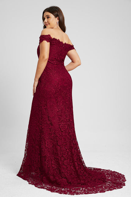 Robe Dentelle Bordeaux Dentelle - gallery 8