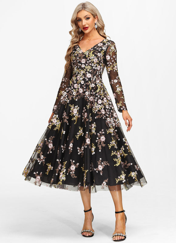Robe Dentelle Florale Sophistiquée