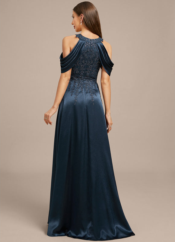 Robe Dentelle Satin Émeraude - gallery 6