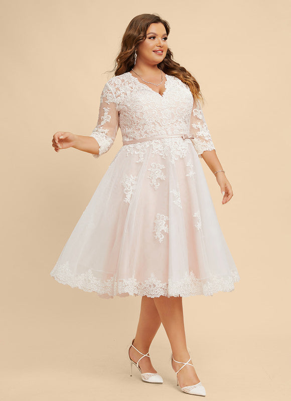 Robe Dentelle Tulle Écrue - gallery 7