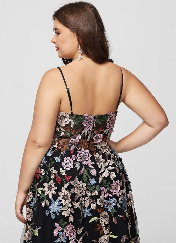Robe Dentelle Florale En Tulle - gallery 9