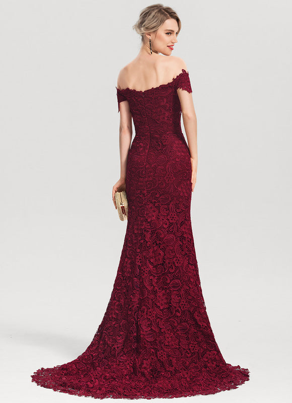 Robe Dentelle Bordeaux Dentelle - gallery 1